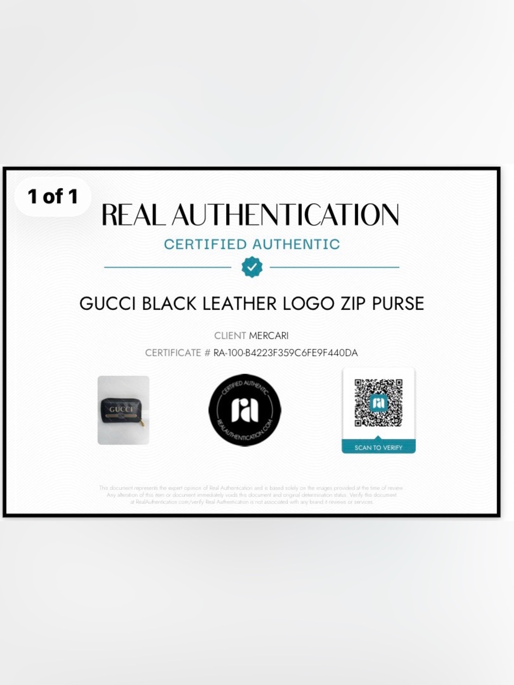 Gucci Black Leather Logo Zip Purse - Picture 2 of 10
